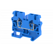 Миниклемма проходная пружинная 2,5 мм2, на 2 подключения, синяя SQM2.5-BLUE